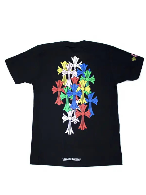 Chrome Hearts Multi Color Cross Cemetery T shirt Black2