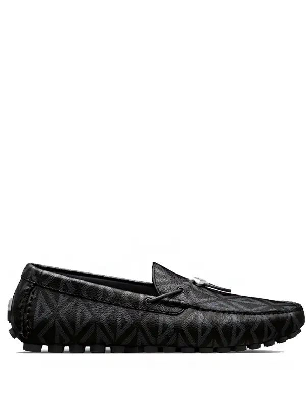 Dior Mocassin Black CD Diamond Leather1